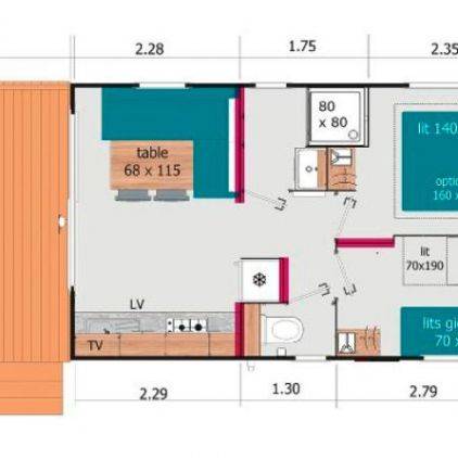 Mobil-home 2 chambres