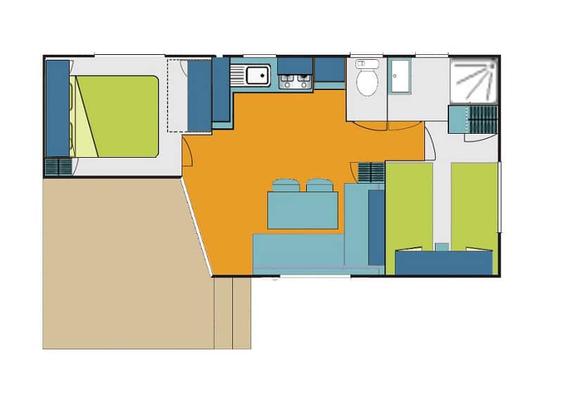 mobile home rental 4/5PERS 2CH TERRASSE + TV